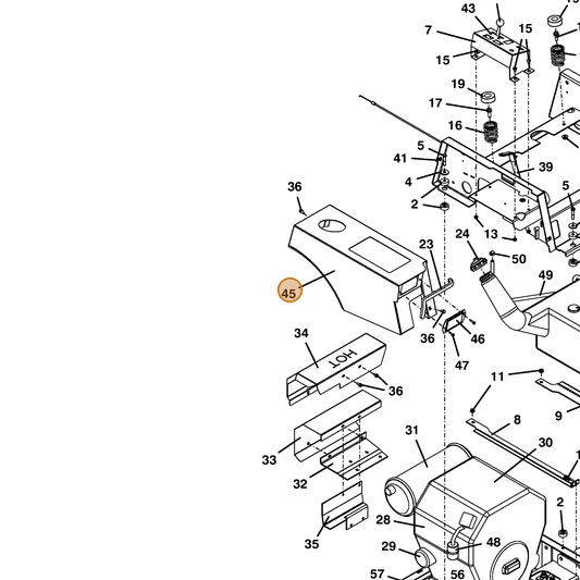 Grasshopper part 644260 — IPL diagram snippet (6x zoom, amber highlight)