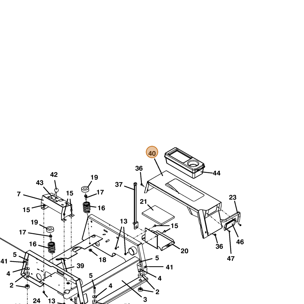 Grasshopper part 644261 — IPL diagram snippet (6x zoom, amber highlight)