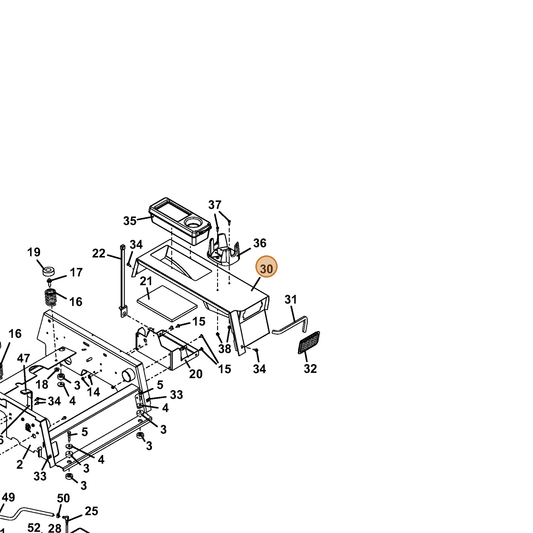 Grasshopper part 644266 — IPL diagram snippet (6x zoom, amber highlight)