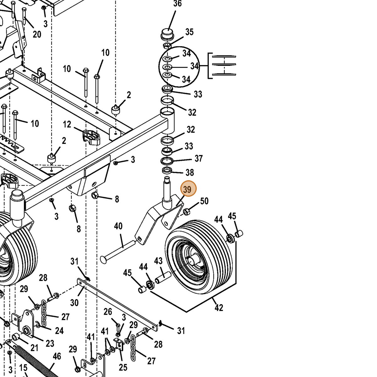 Grasshopper part 644268 — IPL diagram snippet (6x zoom, amber highlight)