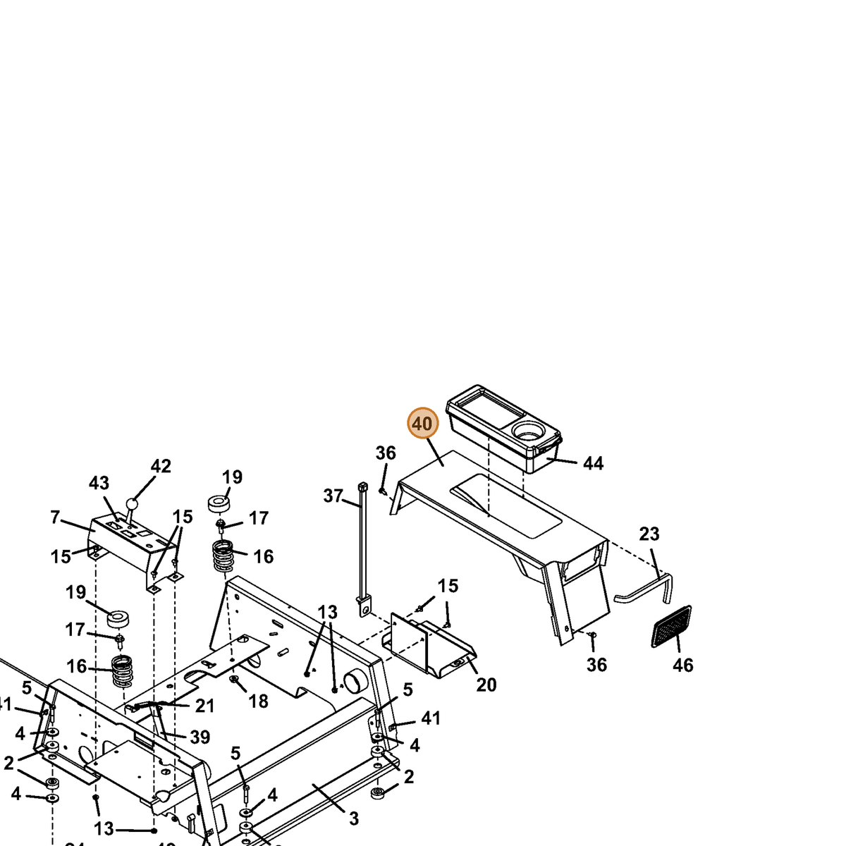 Grasshopper part 644273 — IPL diagram snippet (6x zoom, amber highlight)