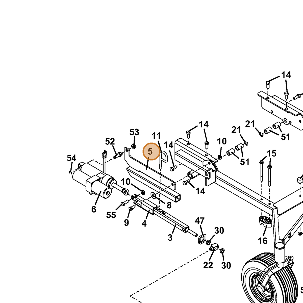 Grasshopper part 644284 — IPL diagram snippet (6x zoom, amber highlight)