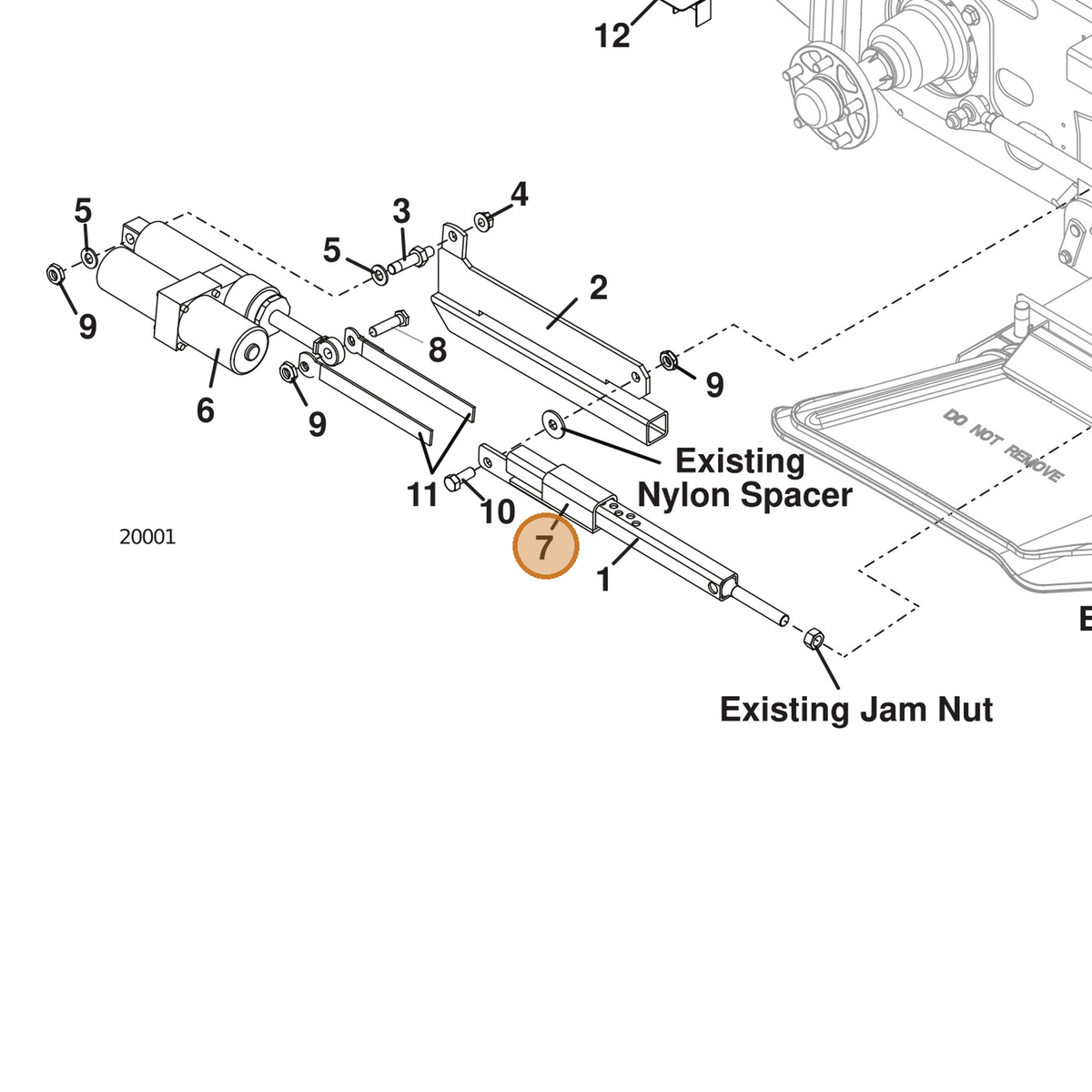 Grasshopper part 644309 — IPL diagram snippet (6x zoom, amber highlight)
