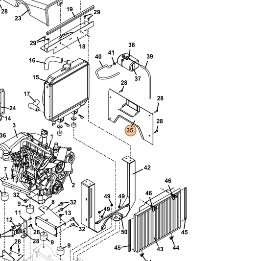 Grasshopper part 644314 — IPL diagram snippet (6x zoom, amber highlight)