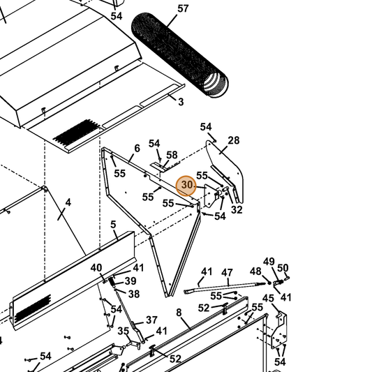 Grasshopper part 644317 — IPL diagram snippet (6x zoom, amber highlight)