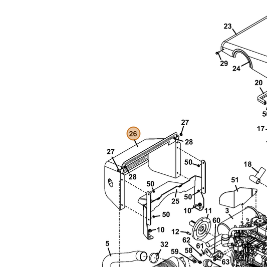 Grasshopper part 644329 — IPL diagram snippet (6x zoom, amber highlight)