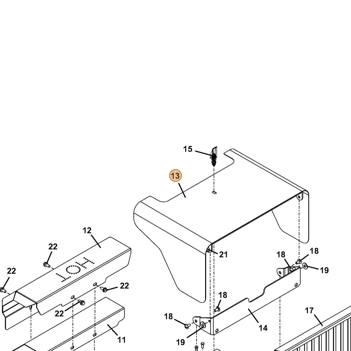 Grasshopper part 644331 — IPL diagram snippet (6x zoom, amber highlight)