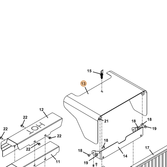 Grasshopper part 644331 — IPL diagram snippet (6x zoom, amber highlight)