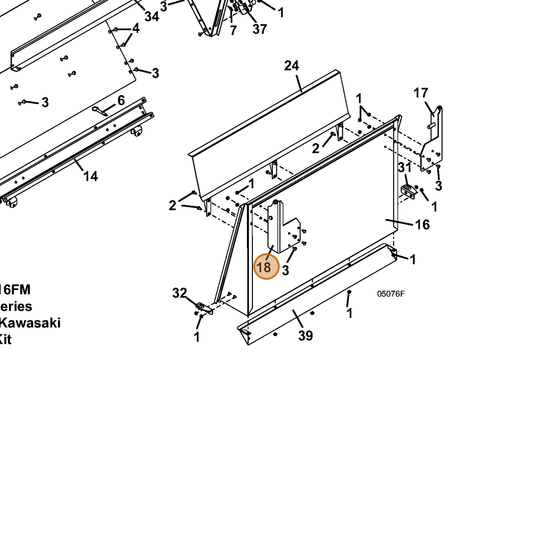 Grasshopper part 644333 — IPL diagram snippet (6x zoom, amber highlight)