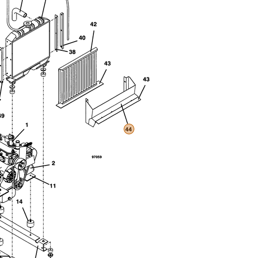 Grasshopper part 644360 — IPL diagram snippet (6x zoom, amber highlight)