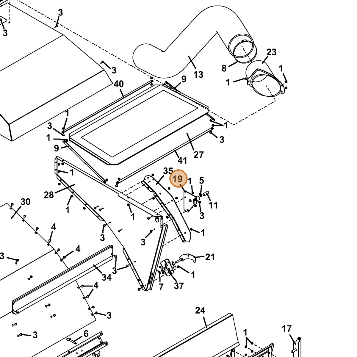 Grasshopper part 644365 — IPL diagram snippet (6x zoom, amber highlight)