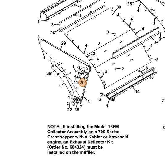 Grasshopper part 644366 — IPL diagram snippet (6x zoom, amber highlight)
