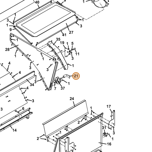 Grasshopper part 644370 — IPL diagram snippet (6x zoom, amber highlight)