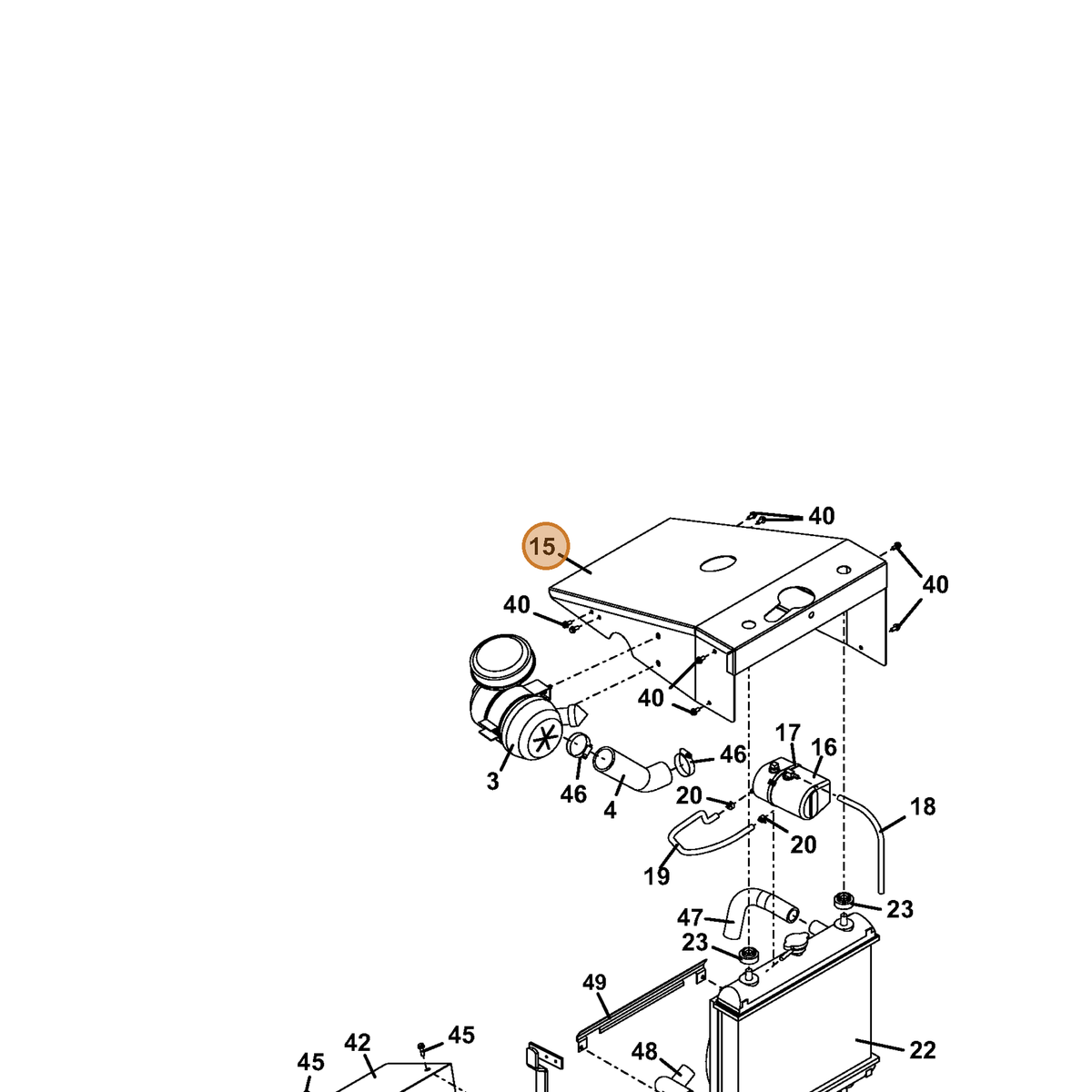 Grasshopper part 644384 — IPL diagram snippet (6x zoom, amber highlight)