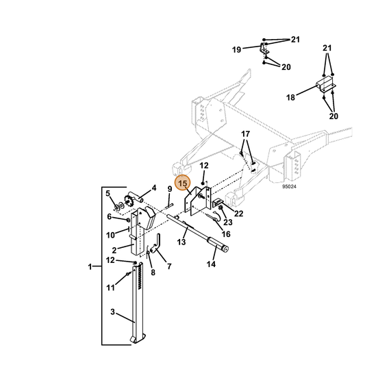 Grasshopper part 644390 — IPL diagram snippet (6x zoom, amber highlight)