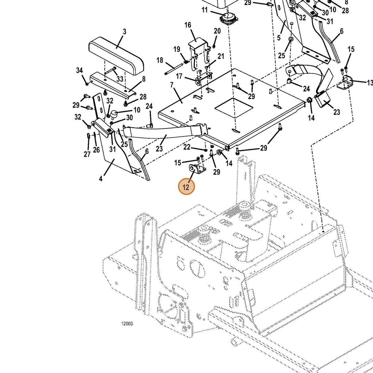 Grasshopper part 644402 — IPL diagram snippet (6x zoom, amber highlight)