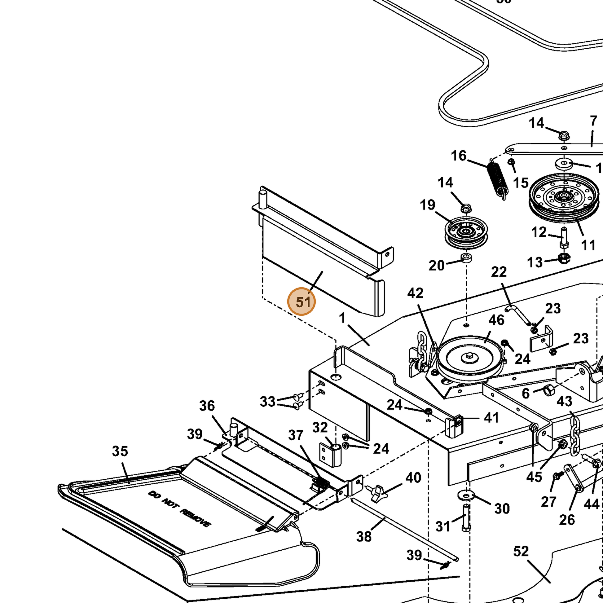 Grasshopper part 644407 — IPL diagram snippet (6x zoom, amber highlight)