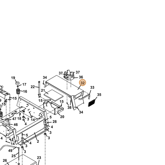 Grasshopper part 644429 — IPL diagram snippet (6x zoom, amber highlight)