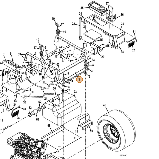 Grasshopper part 644434 — IPL diagram snippet (6x zoom, amber highlight)