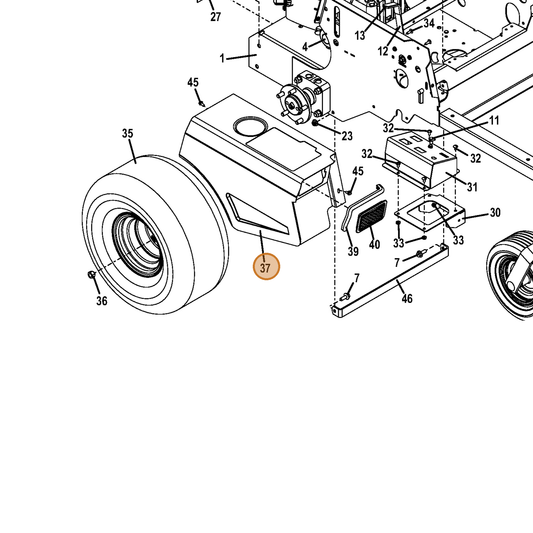 Grasshopper part 644435 — IPL diagram snippet (6x zoom, amber highlight)