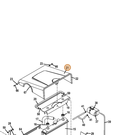 Grasshopper part 644438 — IPL diagram snippet (6x zoom, amber highlight)