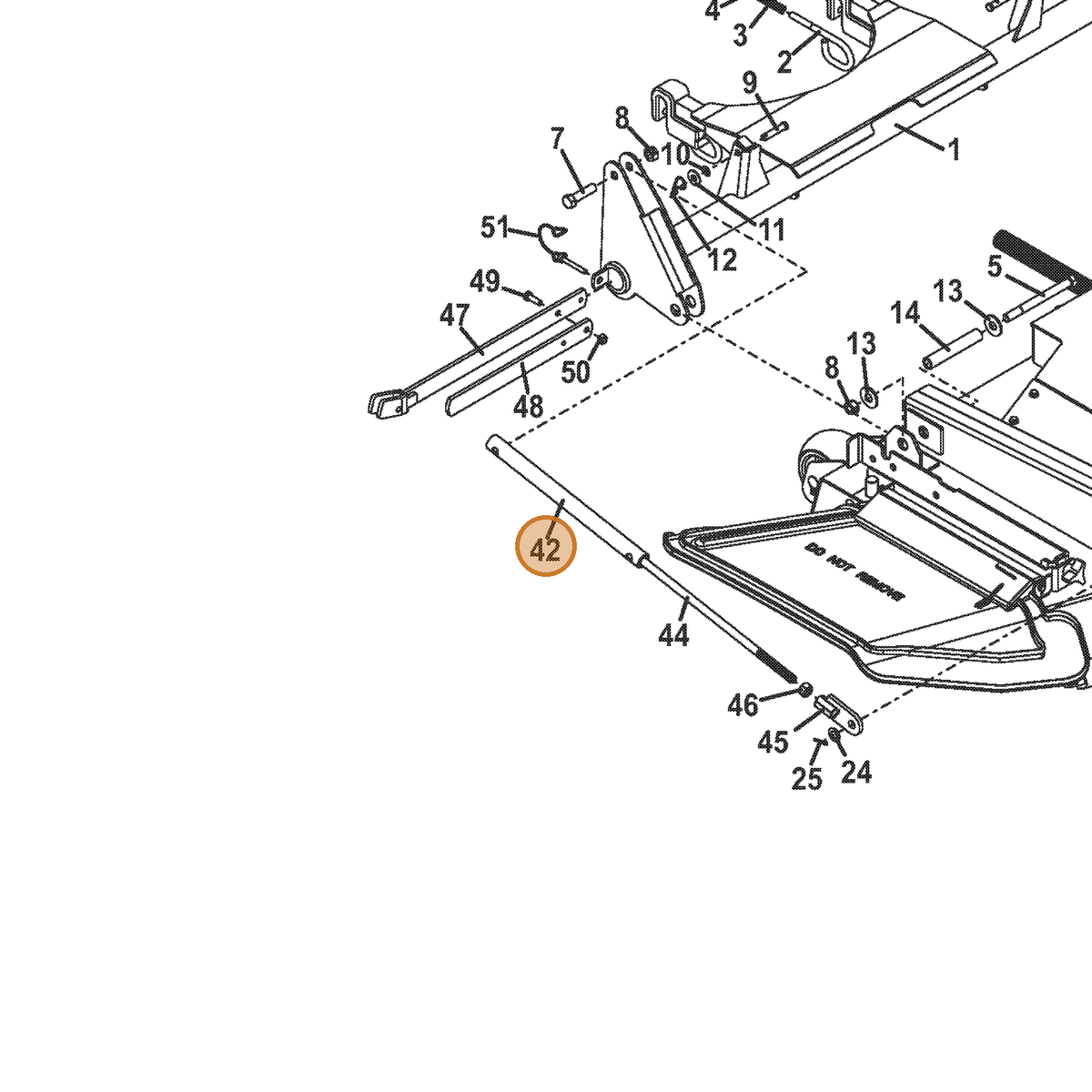 Grasshopper part 644448 — IPL diagram snippet (6x zoom, amber highlight)
