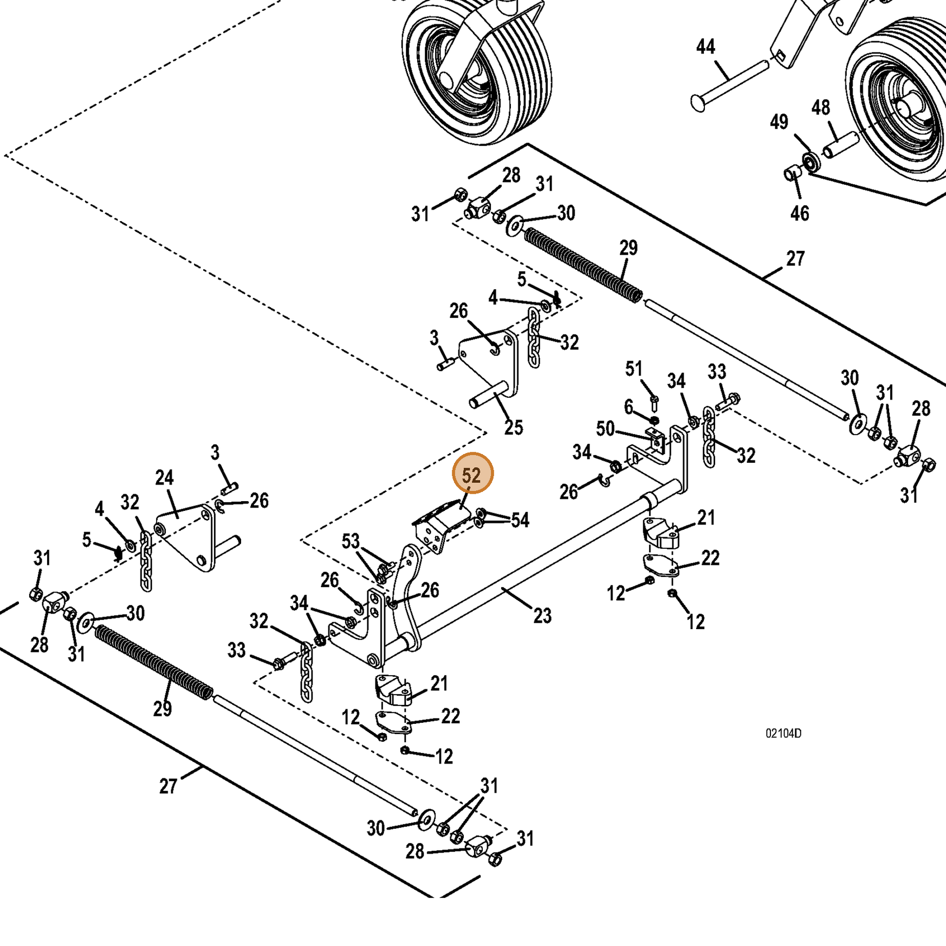 Grasshopper part 644467 — IPL diagram snippet (6x zoom, amber highlight)