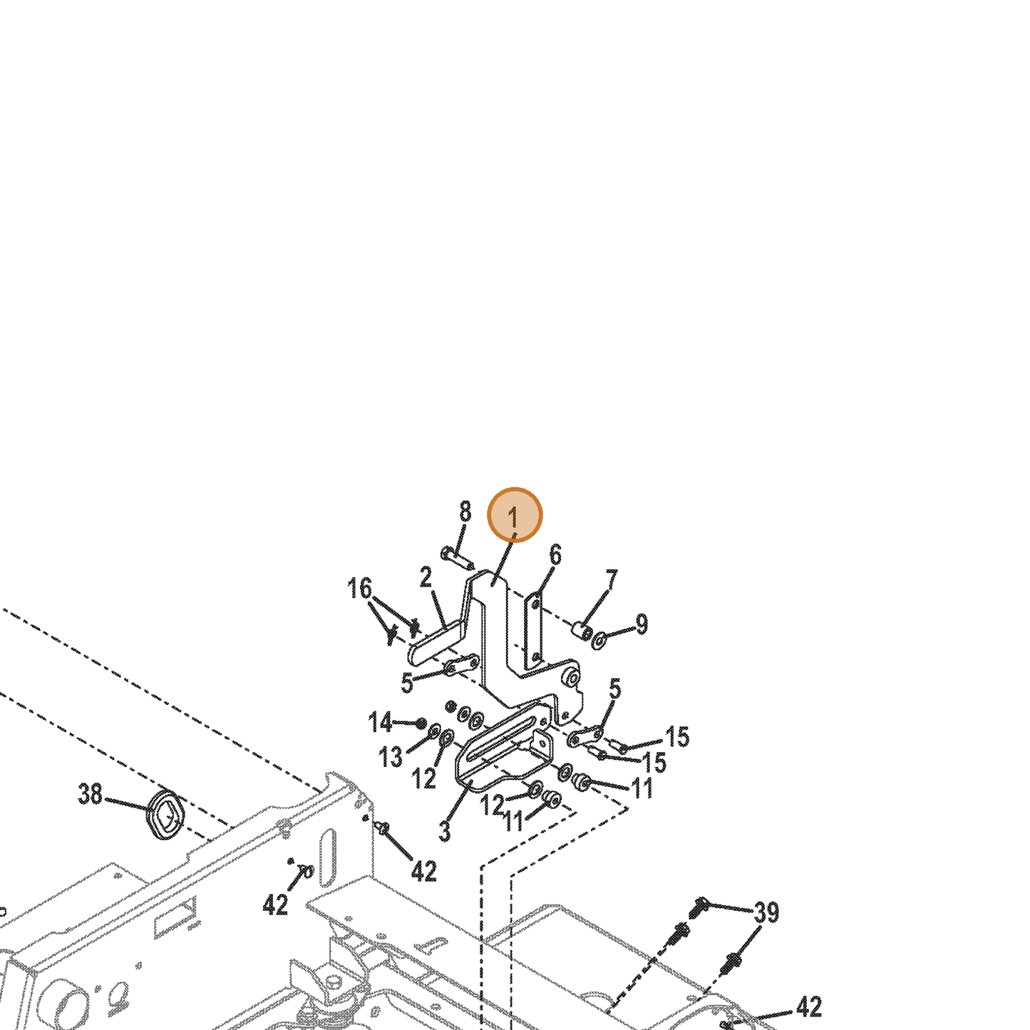 Grasshopper part 644469 — IPL diagram snippet (6x zoom, amber highlight)