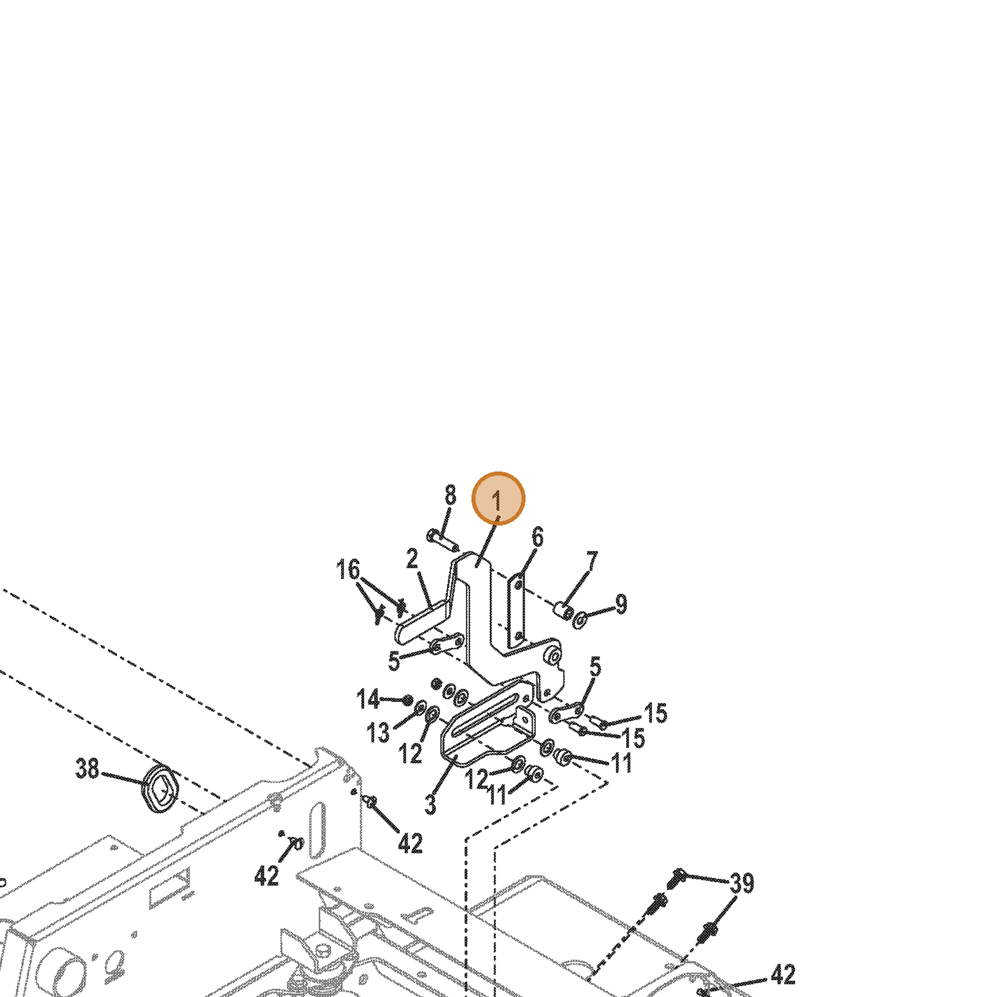 Grasshopper part 644469 — IPL diagram snippet (6x zoom, amber highlight)