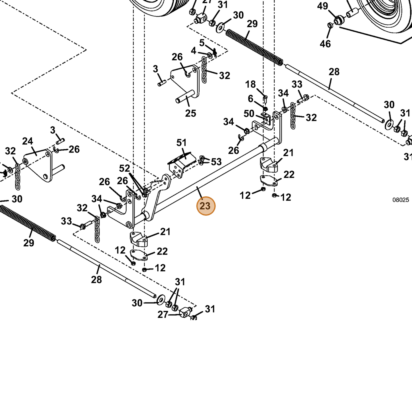 Grasshopper part 644481 — IPL diagram snippet (6x zoom, amber highlight)