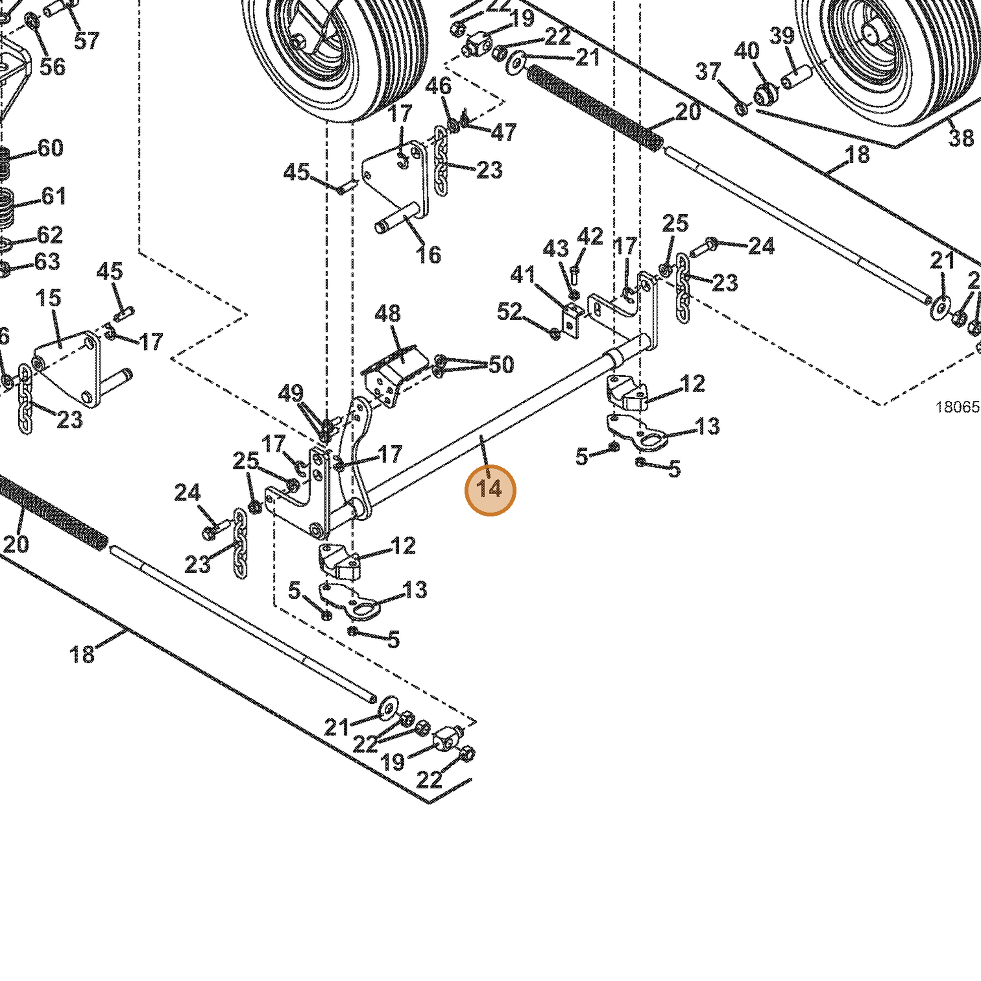 Grasshopper part 644488 — IPL diagram snippet (6x zoom, amber highlight)