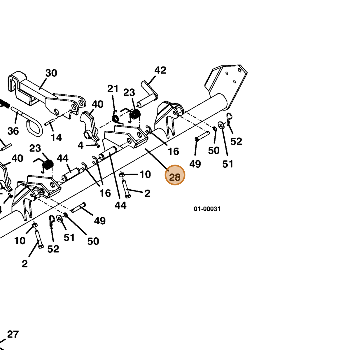 Grasshopper part 644492 — IPL diagram snippet (6x zoom, amber highlight)