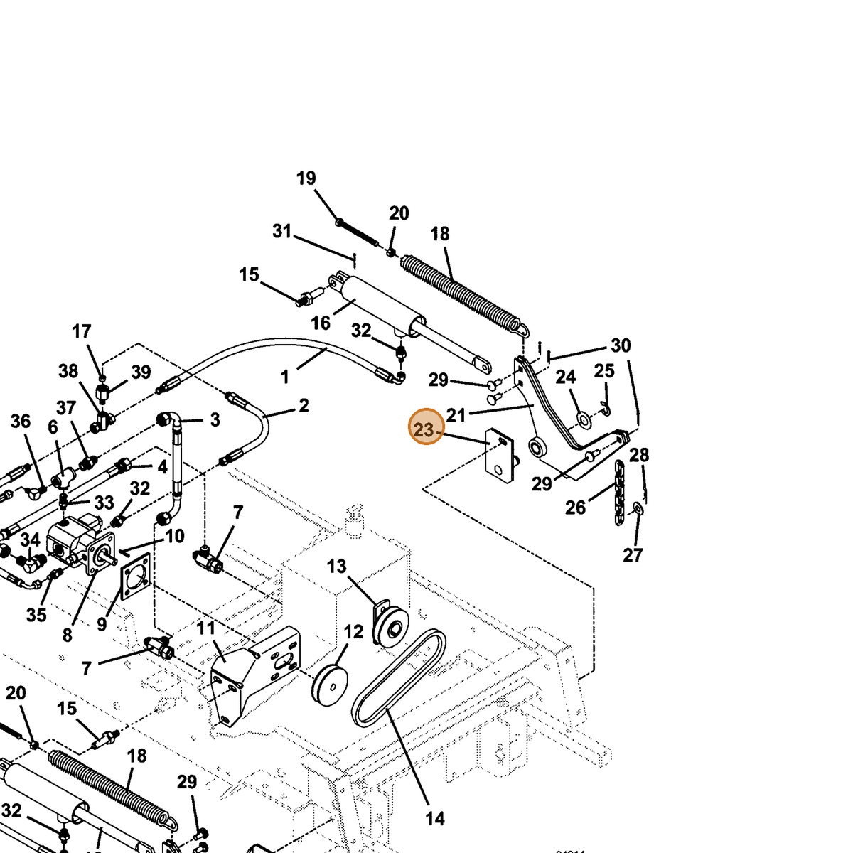 Grasshopper part 644518 — IPL diagram snippet (6x zoom, amber highlight)