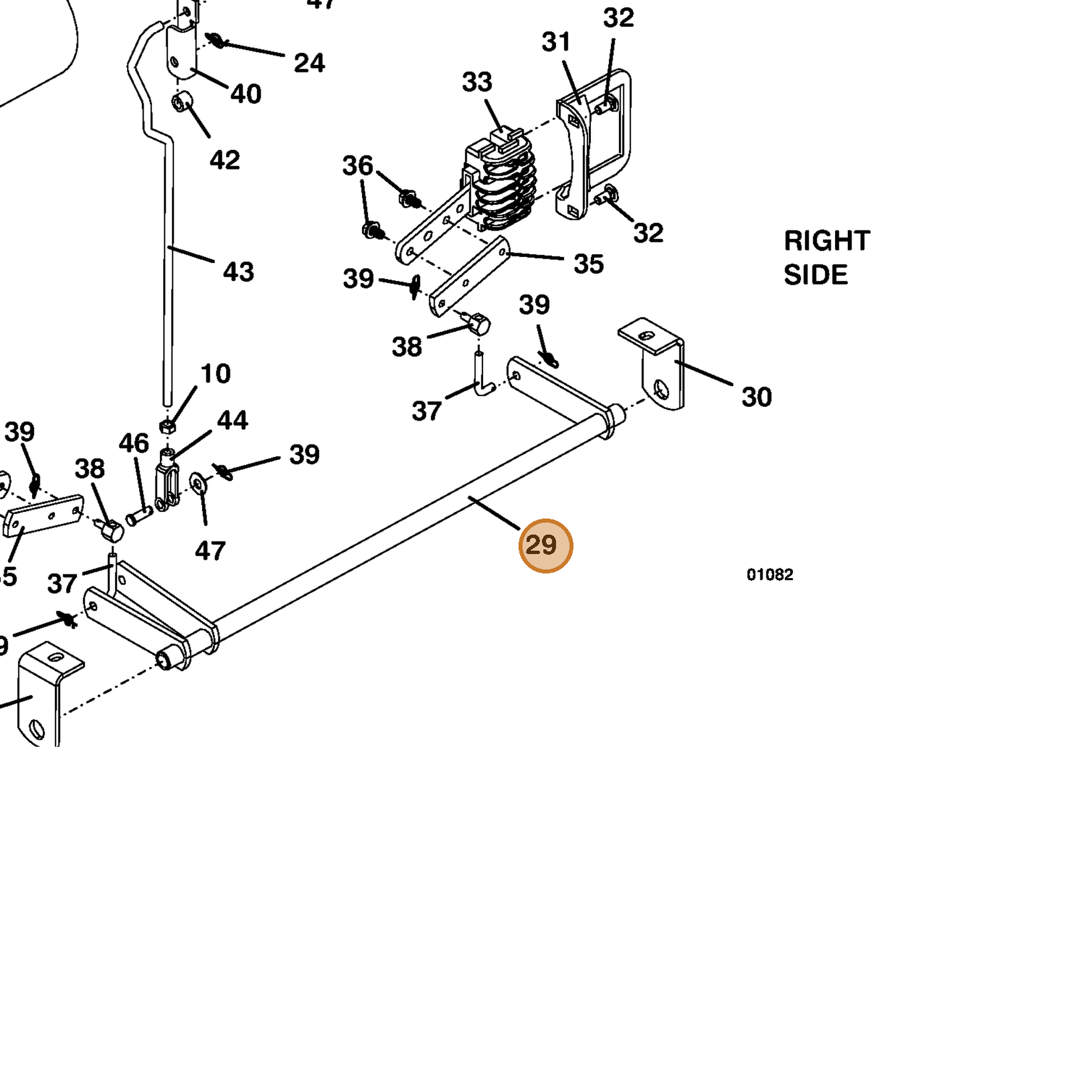 Grasshopper part 644521 — IPL diagram snippet (6x zoom, amber highlight)
