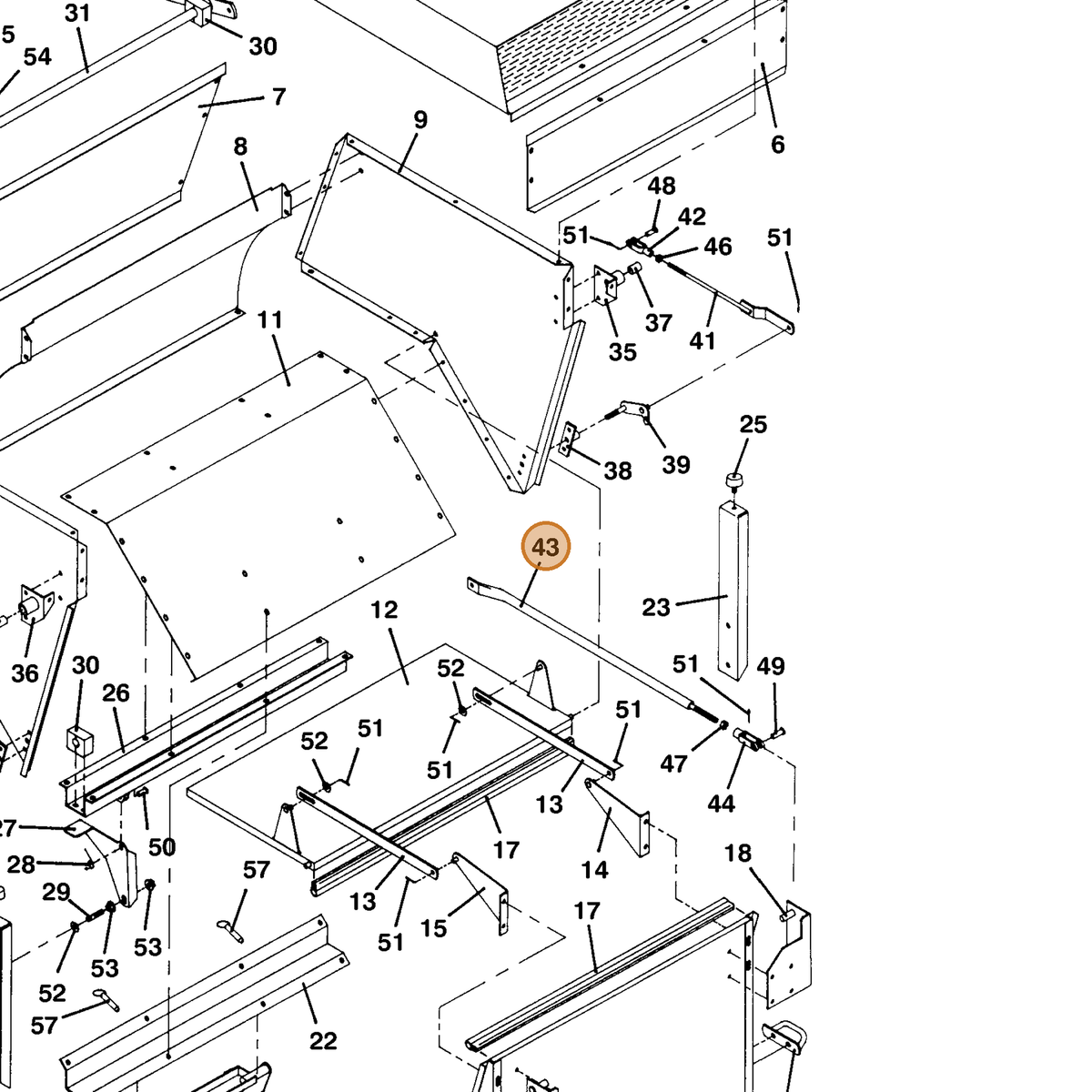Grasshopper part 644529 — IPL diagram snippet (6x zoom, amber highlight)