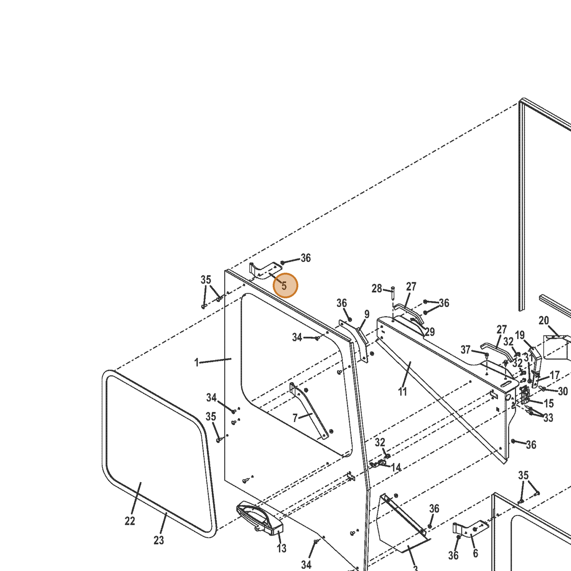 Grasshopper part 644531 — IPL diagram snippet (6x zoom, amber highlight)