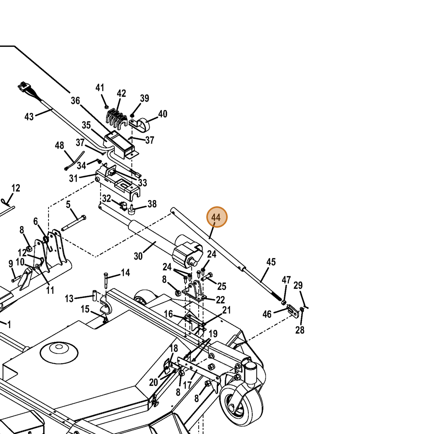 Grasshopper part 644548 — IPL diagram snippet (6x zoom, amber highlight)