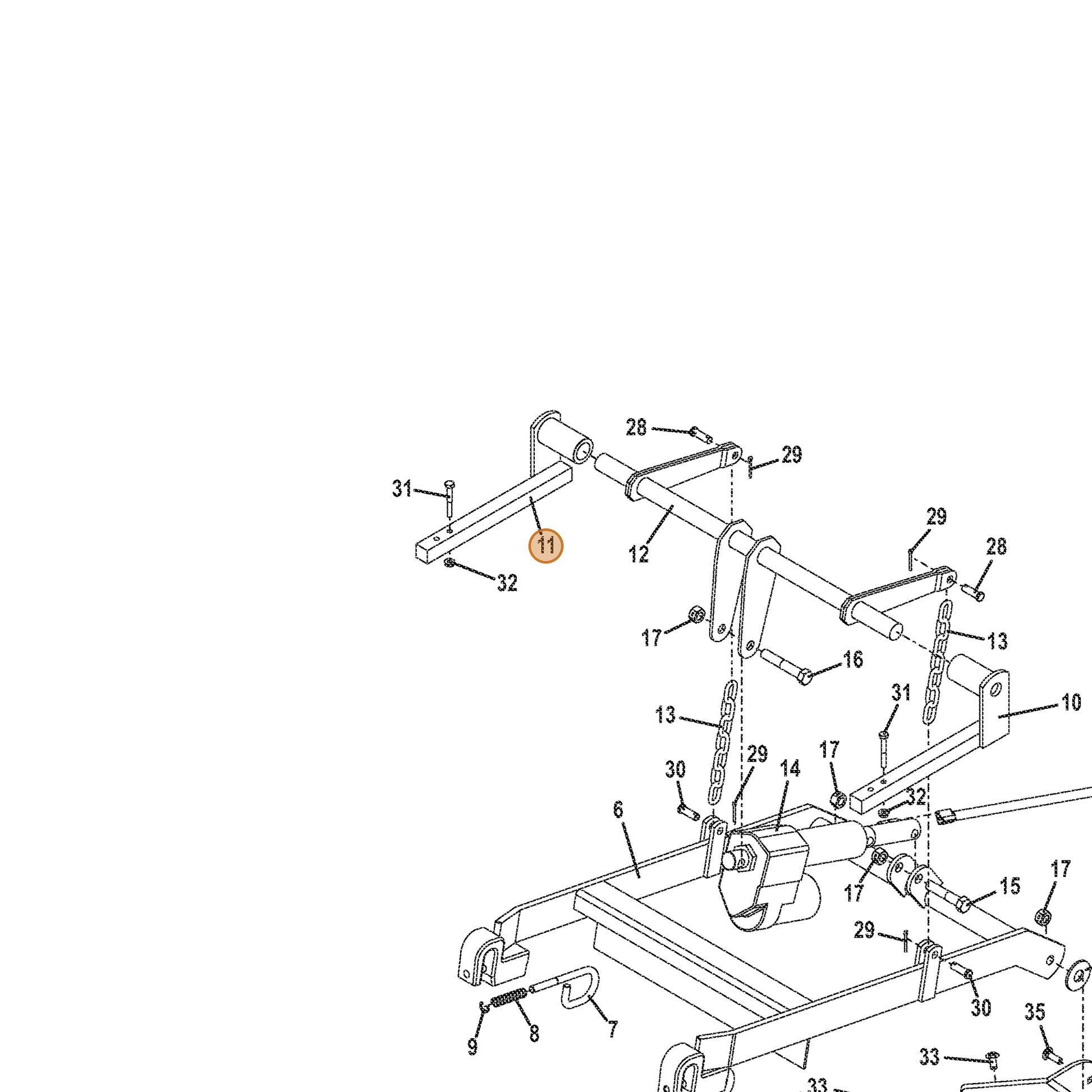 Grasshopper part 644561 — IPL diagram snippet (6x zoom, amber highlight)