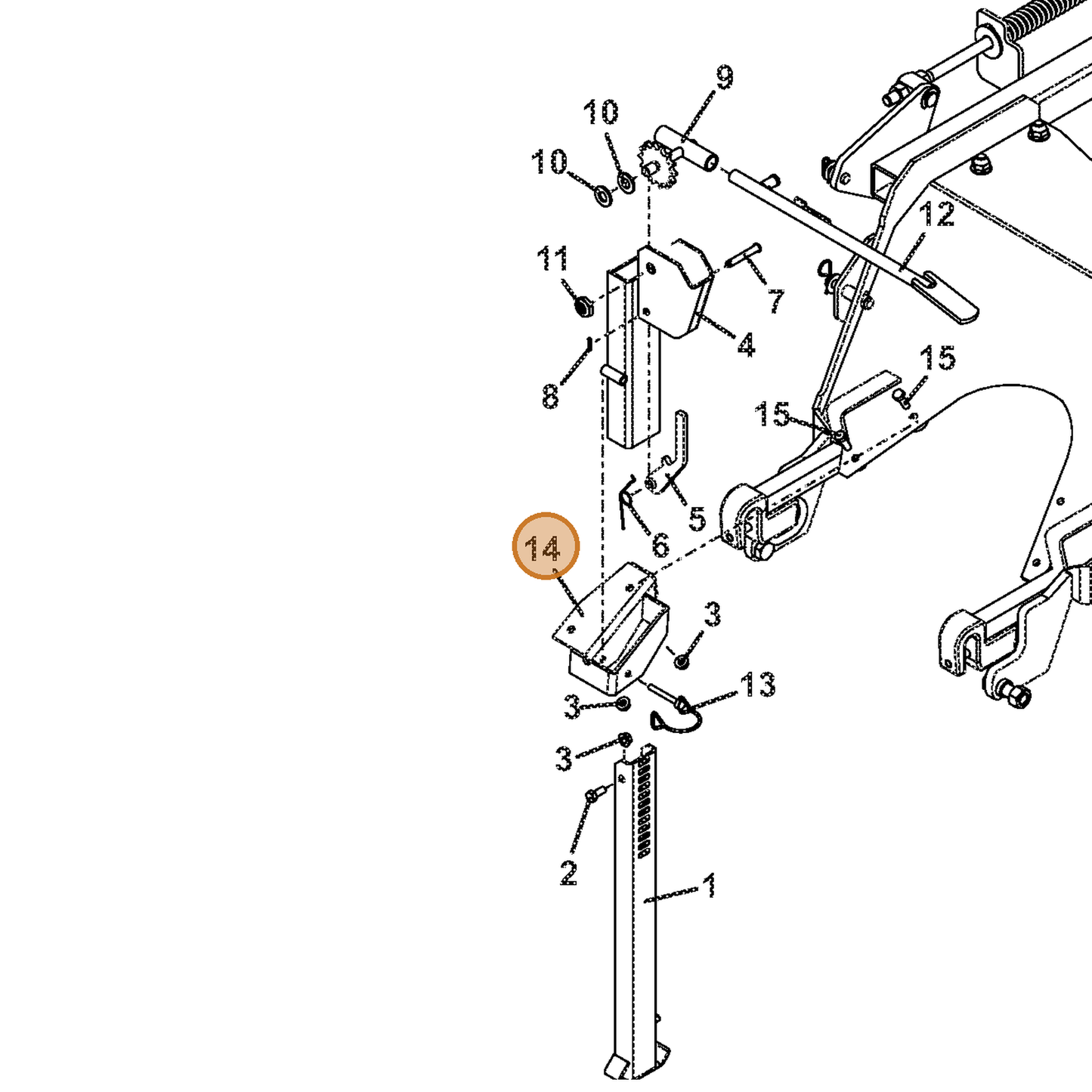 Grasshopper part 644566 — IPL diagram snippet (6x zoom, amber highlight)