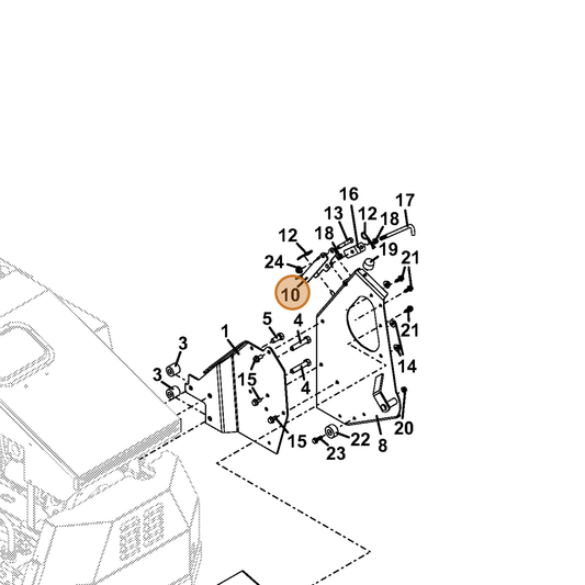 Grasshopper part 644571 — IPL diagram snippet (6x zoom, amber highlight)