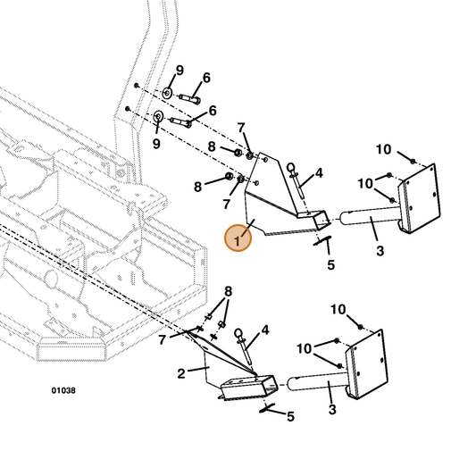 Grasshopper part 644575 — IPL diagram snippet (6x zoom, amber highlight)