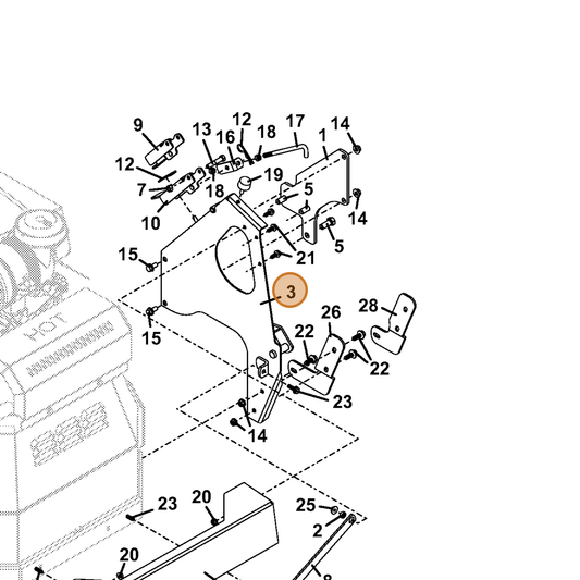 Grasshopper part 644581 — IPL diagram snippet (6x zoom, amber highlight)