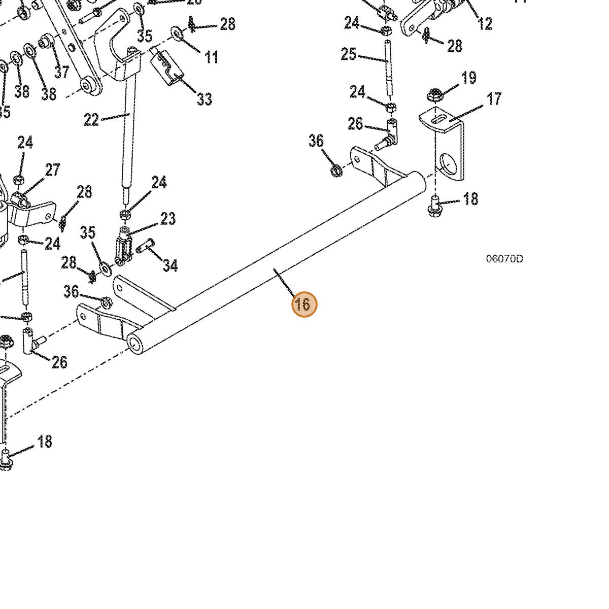 Grasshopper part 644594 — IPL diagram snippet (6x zoom, amber highlight)