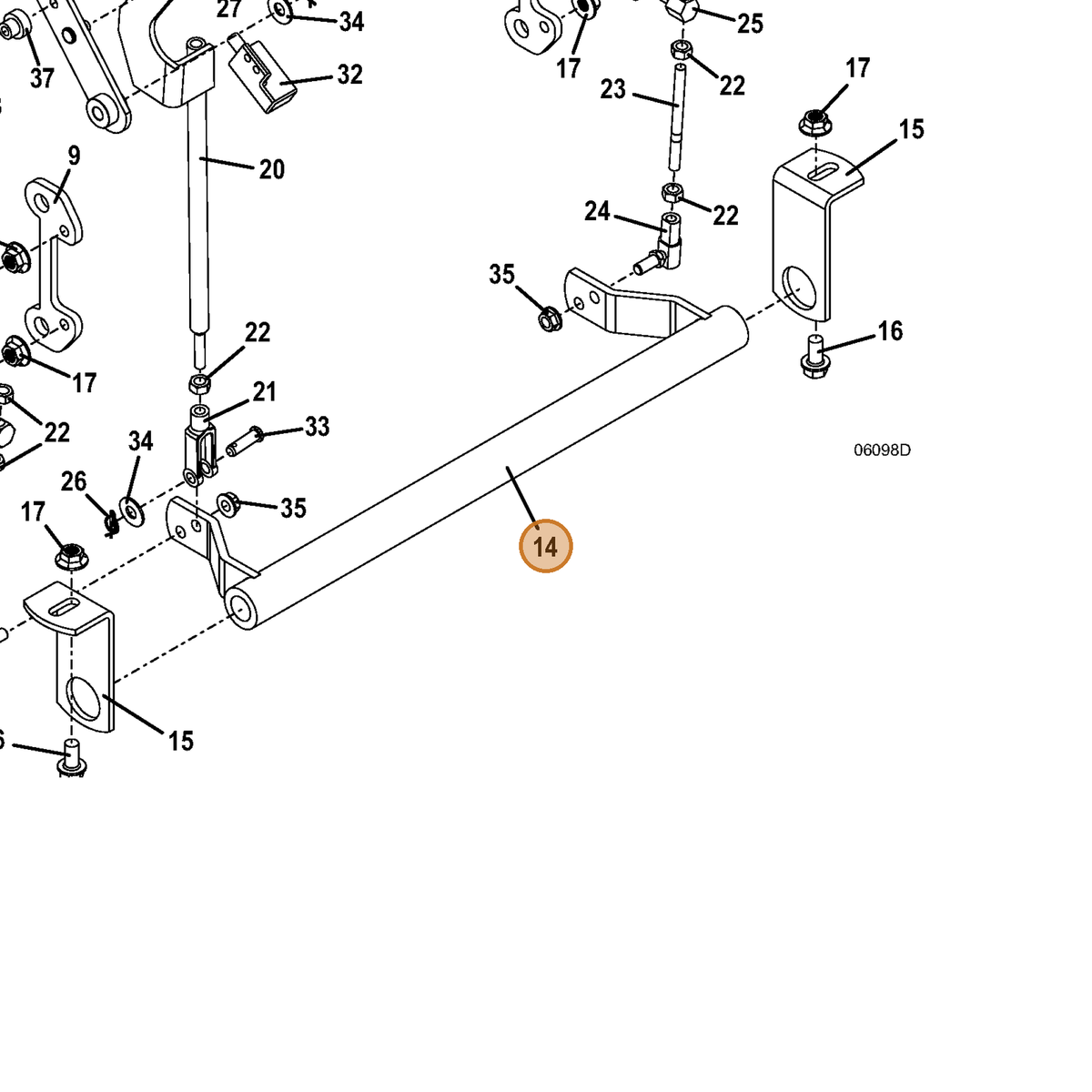 Grasshopper part 644595 — IPL diagram snippet (6x zoom, amber highlight)