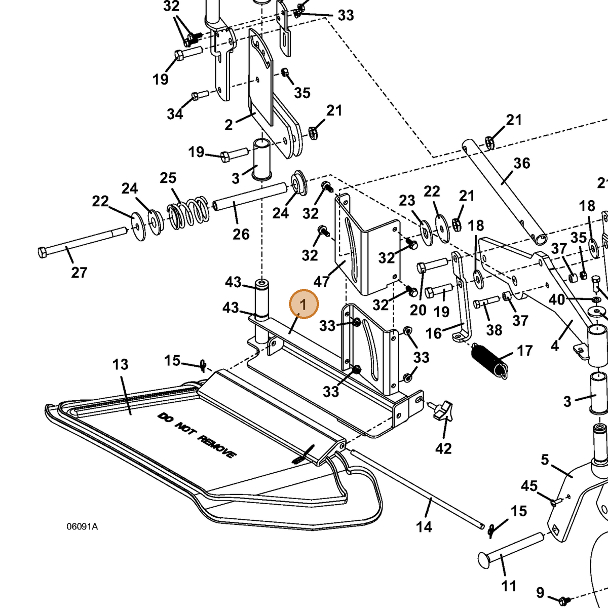 Grasshopper part 644598 — IPL diagram snippet (6x zoom, amber highlight)