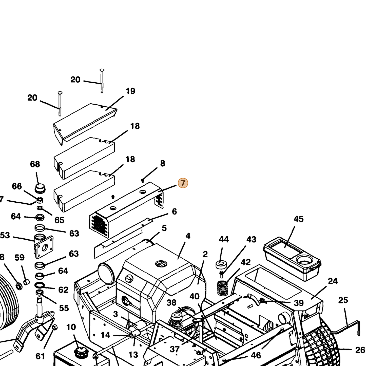 Grasshopper part 644600 — IPL diagram snippet (6x zoom, amber highlight)
