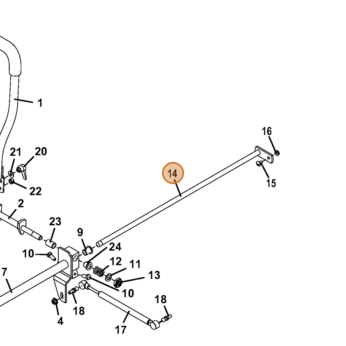 Grasshopper part 644601 — IPL diagram snippet (6x zoom, amber highlight)