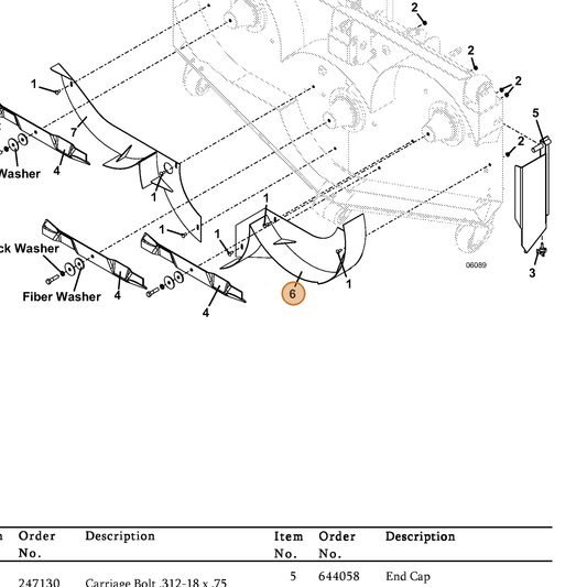 Grasshopper part 644612 — IPL diagram snippet (6x zoom, amber highlight)