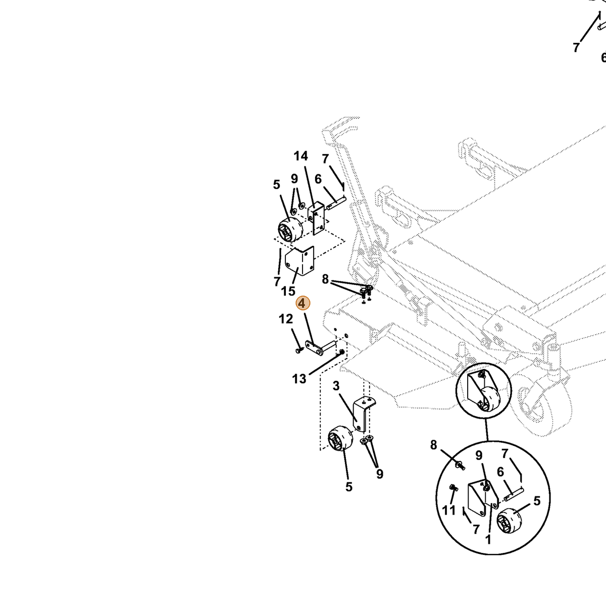 Grasshopper part 644617 — IPL diagram snippet (6x zoom, amber highlight)