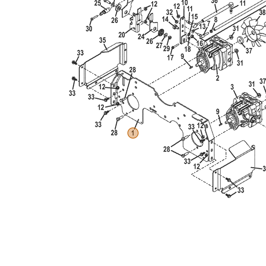 Grasshopper part 644619 — IPL diagram snippet (6x zoom, amber highlight)